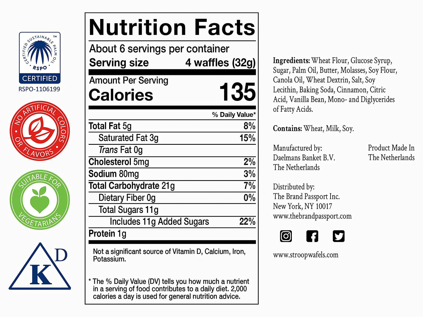 DAELMANS Stroopwafels, Dutch Waffles Soft Toasted, Pack of 3, Caramel, Office Snack, Mini Size, Kosher Dairy, Authentic Made In