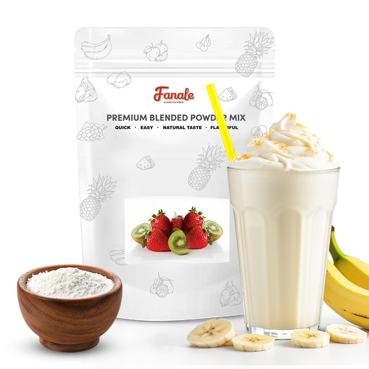 Fanale Premium Banana Bubble Tea Flavoring Powder | Perfect for Baking, Smoothies, Desserts and Drinks | Instant Flavoring Powde