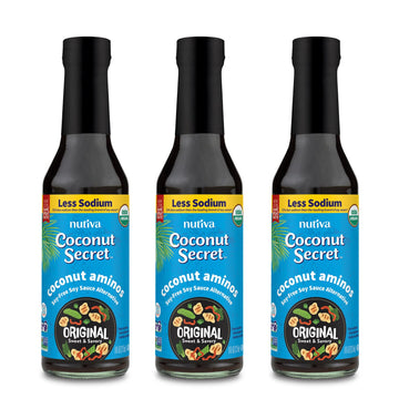 Coconut Secret, Organic Liquid Coconut Aminos, 8 fl oz (pack of 3), All-Purpose Seasoning Sauce & Marinade, Soy-Free Soy Sauce A