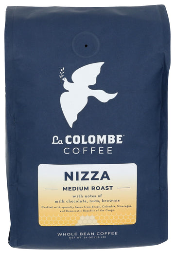 La Colombe Nizza Medium Roast Whole Bean Coffee - Notes Of Milk Chocolate, Nuts & Brownie With Honey-Sweet Roasted Nuttiness, 24