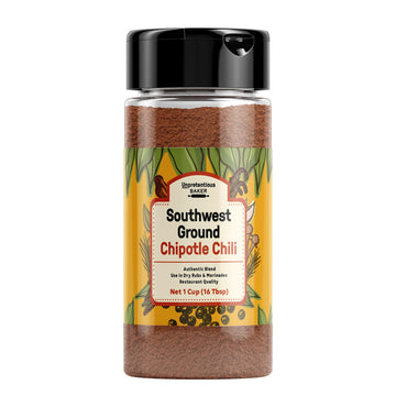 Unpretentious Southwest Ground Chipotle Chile (1 Cup), Tex-Mex, Use For Dry Rubs & Marinades, Rich Full Flavor