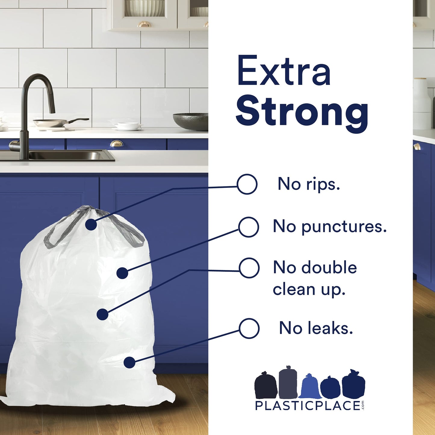 Plasticplace Trash Bags Simplehuman (X) Code K Compatible (200 Count)