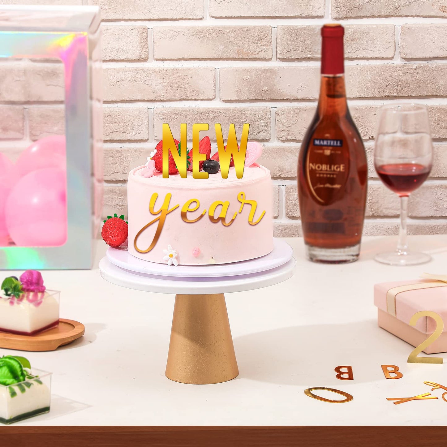 Kathfly Acrylic Number Alphabet Cake Topper 124 Pcs Custom Name Cupcake Toppers Gold