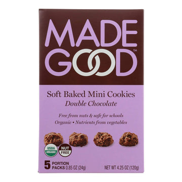 Made good Soft Baked Mini cookies - Double chocolate - case Of 6 - 4.25 Oz.