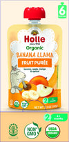 Holle Organic Baby Food Pouches - Banana Llama Baby Puree With Banana, Apple, Mango And Apricot - (6 Pack) Organic Baby Snacks + Fruit And Veggie Pouches For Weaning Babies 6 Months And Older