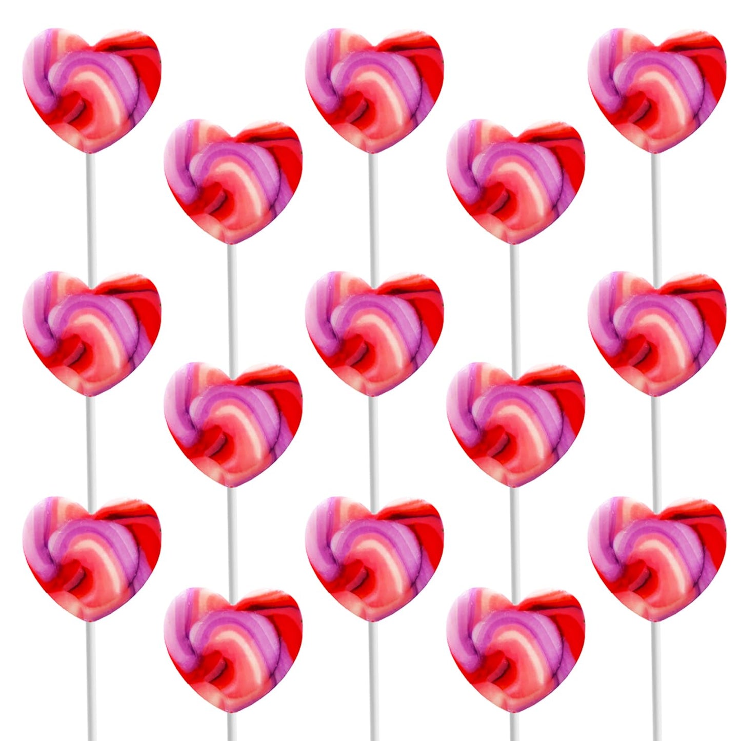 Fruidles 12-Pack Pink Swirl Lollipop Heart Design  Party Bag Fillers  Individually Wrapped (12-Pack)