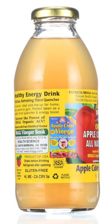 Bragg Organic Apple Cider Vinegar Drink with Honey, 16 Fl Oz, Pack of 12, Model KTS-1865