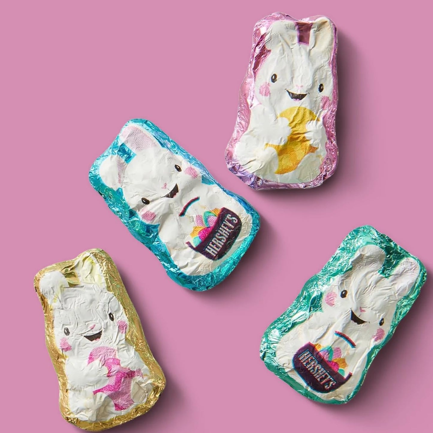 Taboom Hershey Mini Bunnies Milk Chocolate   1.5 lb - Assorted Pastel Wrapped Bunnies for Easter Baskets and Party Favors