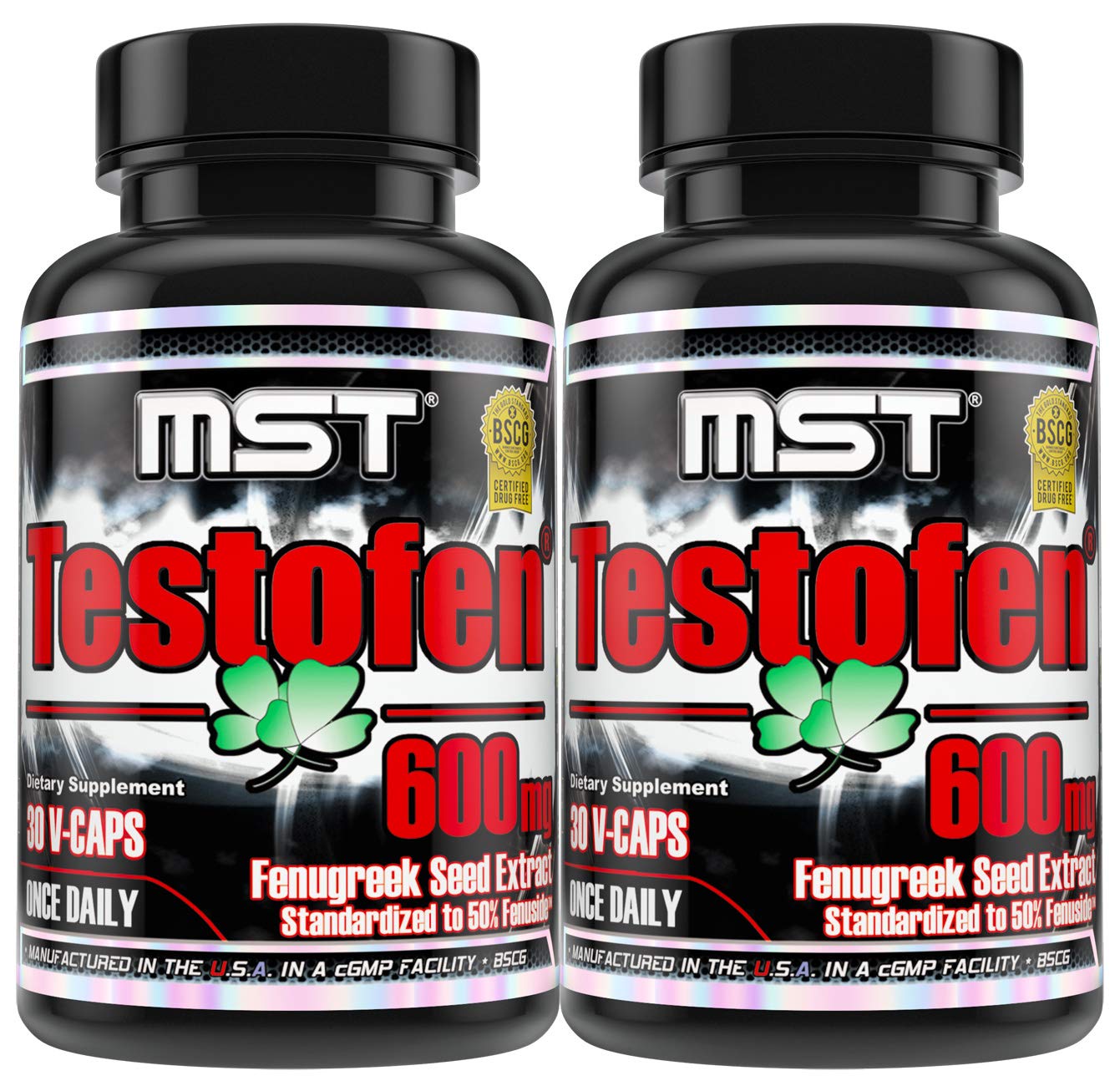 MST Testofen Twin Pack Supplement, 600mg Fenugreek Seed Extract, 60 Count (2 Bottles)