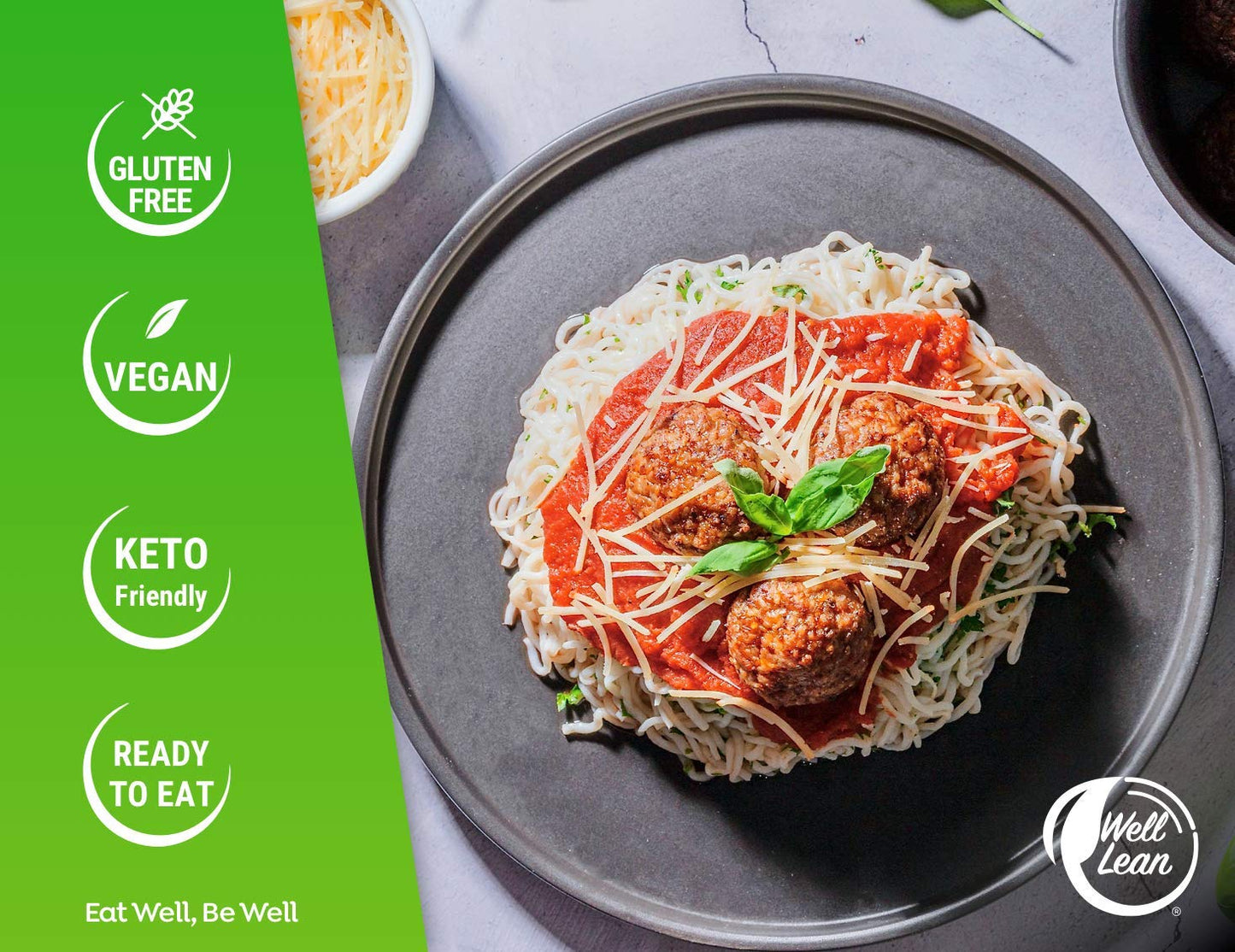 Well Lean Organic Konjac Shirataki Noodles - Zero Carb, Keto Pasta, Usda Organic Healthy Noodles - Low Carb Pasta - 100% Plant-B