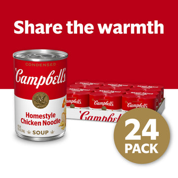 Campbell’S Condensed Homestyle Chicken Noodle Soup, 10.5 Oz Can (24 Pack)