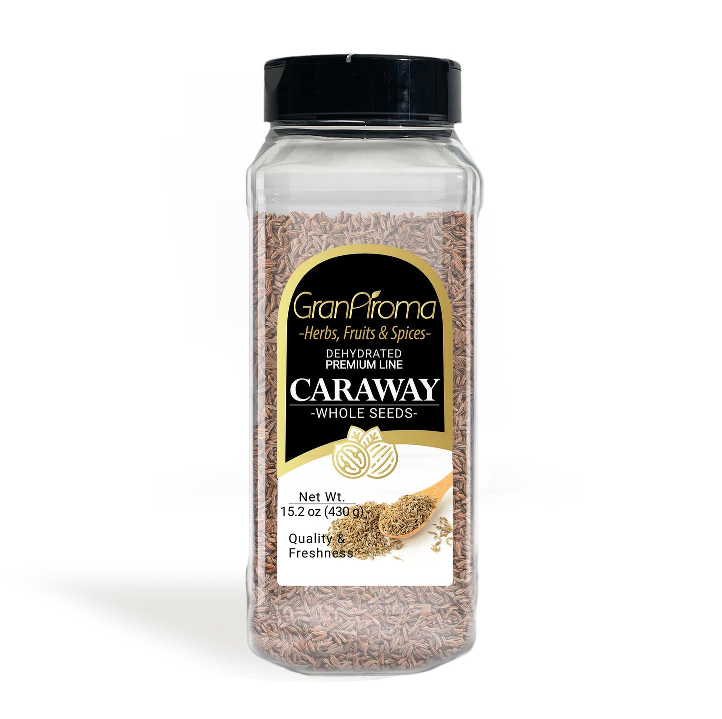 GranAroma Caraway Seeds, 15.2 oz, Rich & Nutty, Mild Anise Flavor