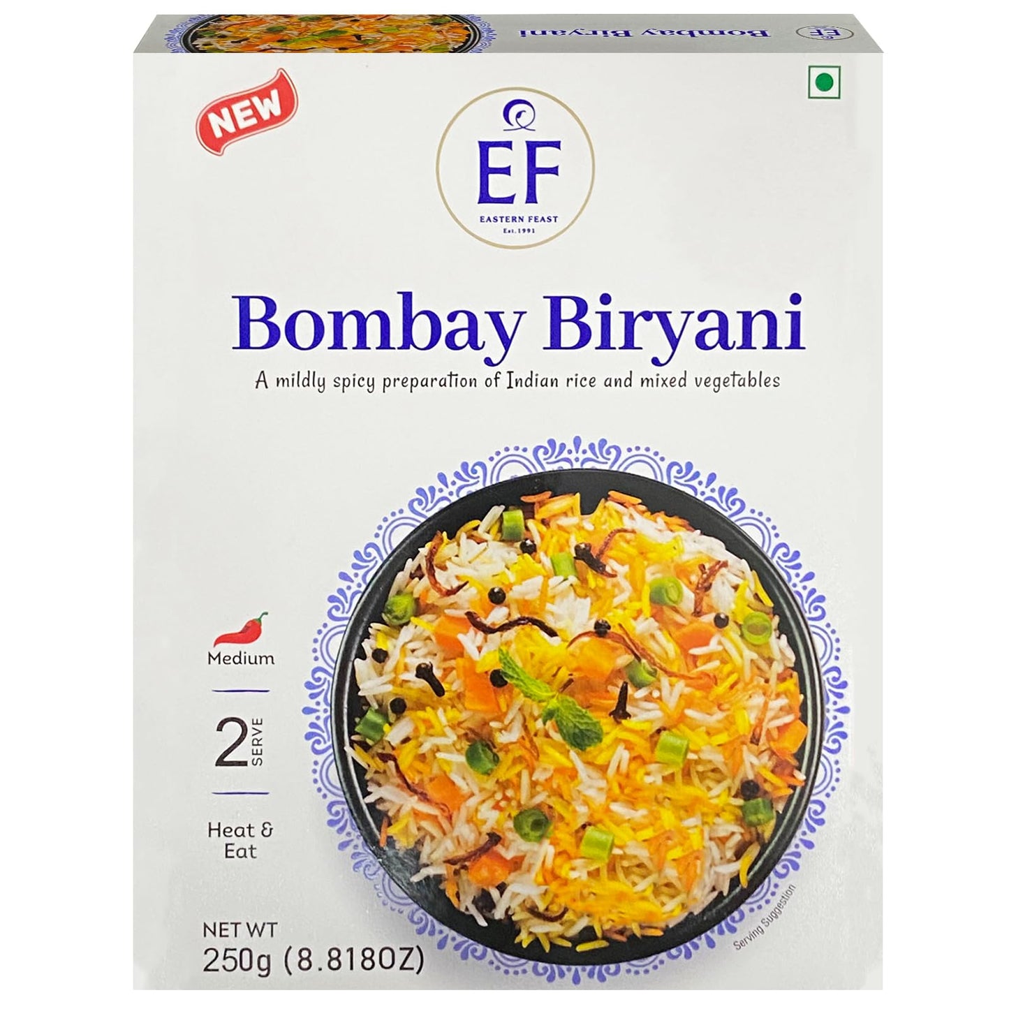 Eastern Feast - Bombay Biryani, Ready To Eat Meals, (Pack Of 4) Vegetarian, Gluten Free