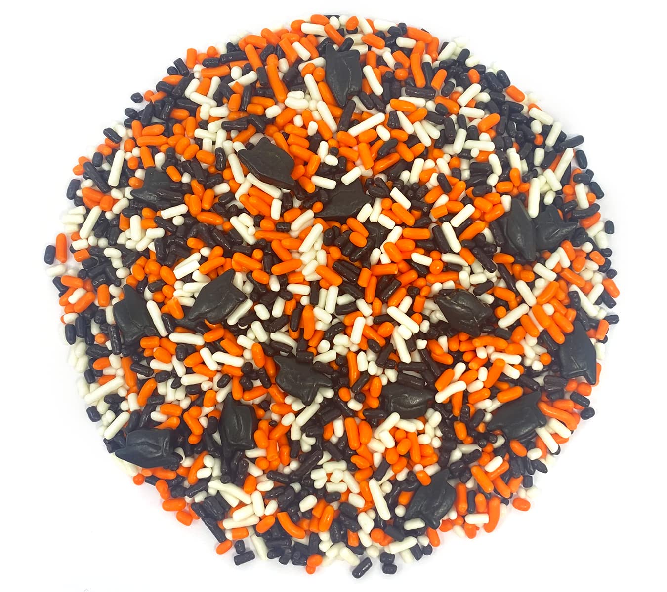 Mystic Sprinkles Graduation Day Sprinkles Mixes (Graduation Day! Black, Orange & White Sprinkle Mix 3.8Oz)