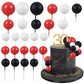 Gyufise 30Pcs Ball Cake Topper Decorations Mini Balloons Cake Topper Sticks Foam Balls Cake Picks Cake Topper Balls Cake Decorat