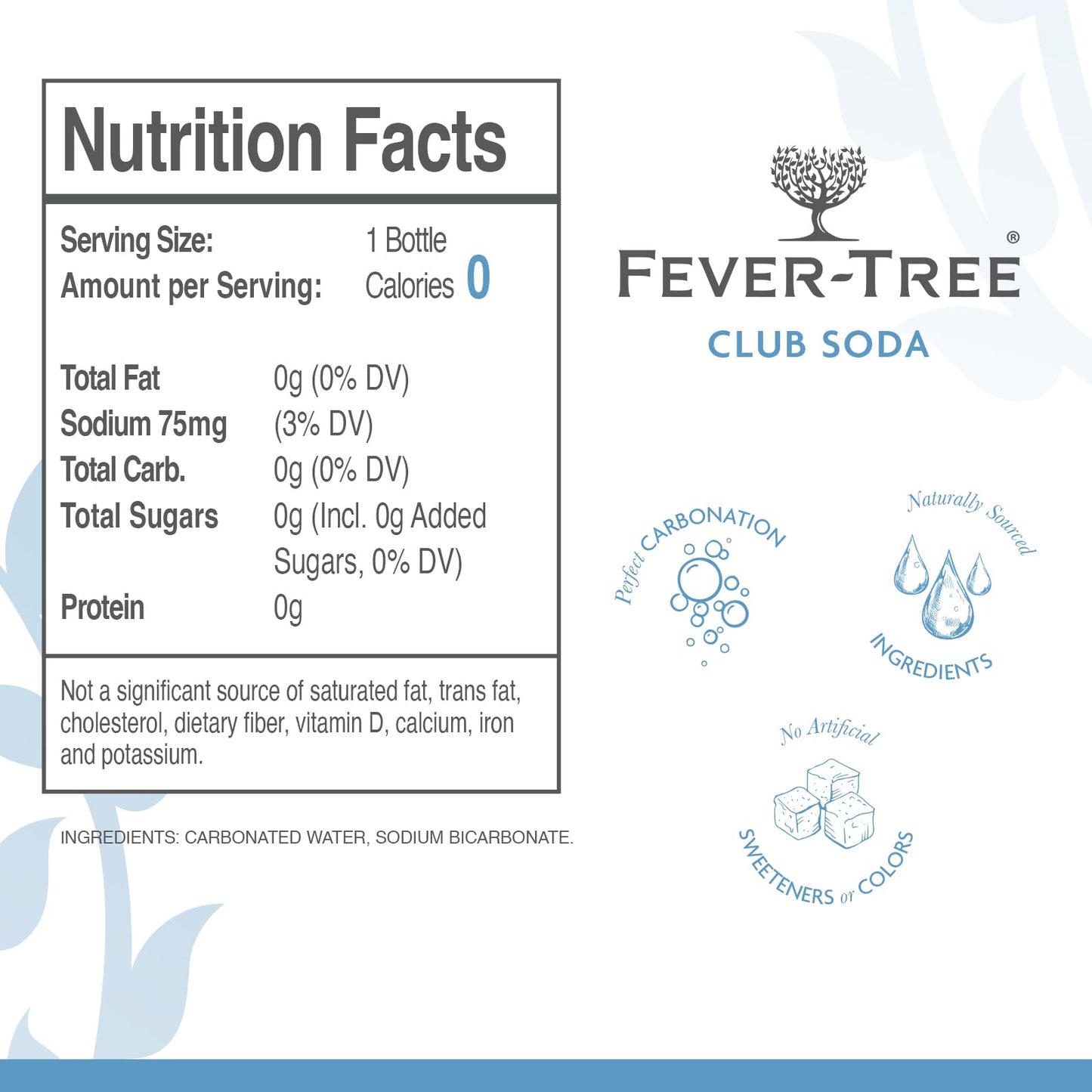 Fever Tree Club Soda - Premium Quality Mixer - Refreshing Beverage For Cocktails & Mocktails. Naturally Sourced Ingredients, No
