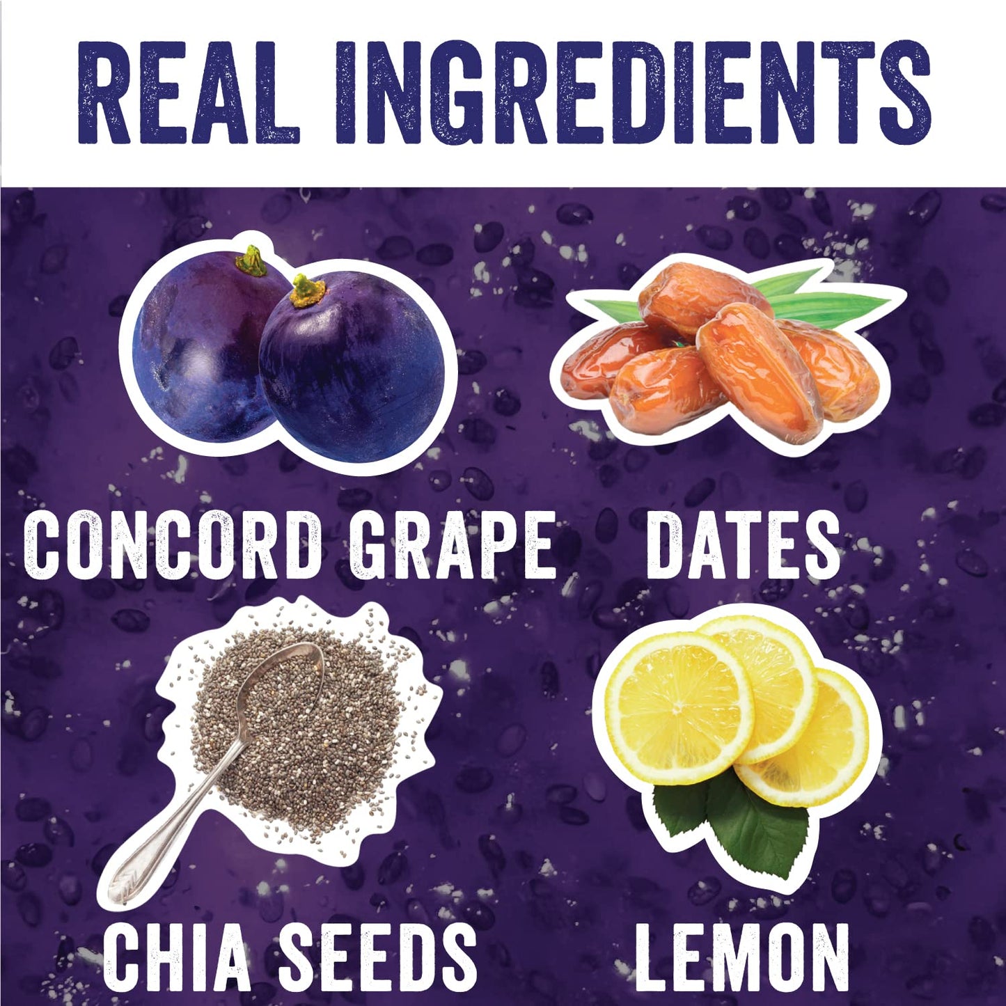 Chia Smash Concord Grape Jam Squeeze Packets | Natural, Keto & No Sugar Added | Vegan & Upcycled Fruit Spread | Low-Calorie, Sup