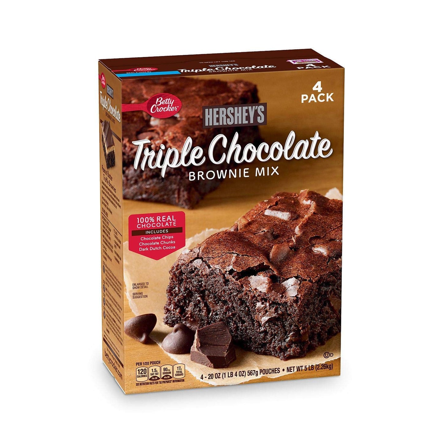 Betty Crocker Triple Chocolate Brownie Mix, 20 oz. each, 4 Pack, Model 980006050