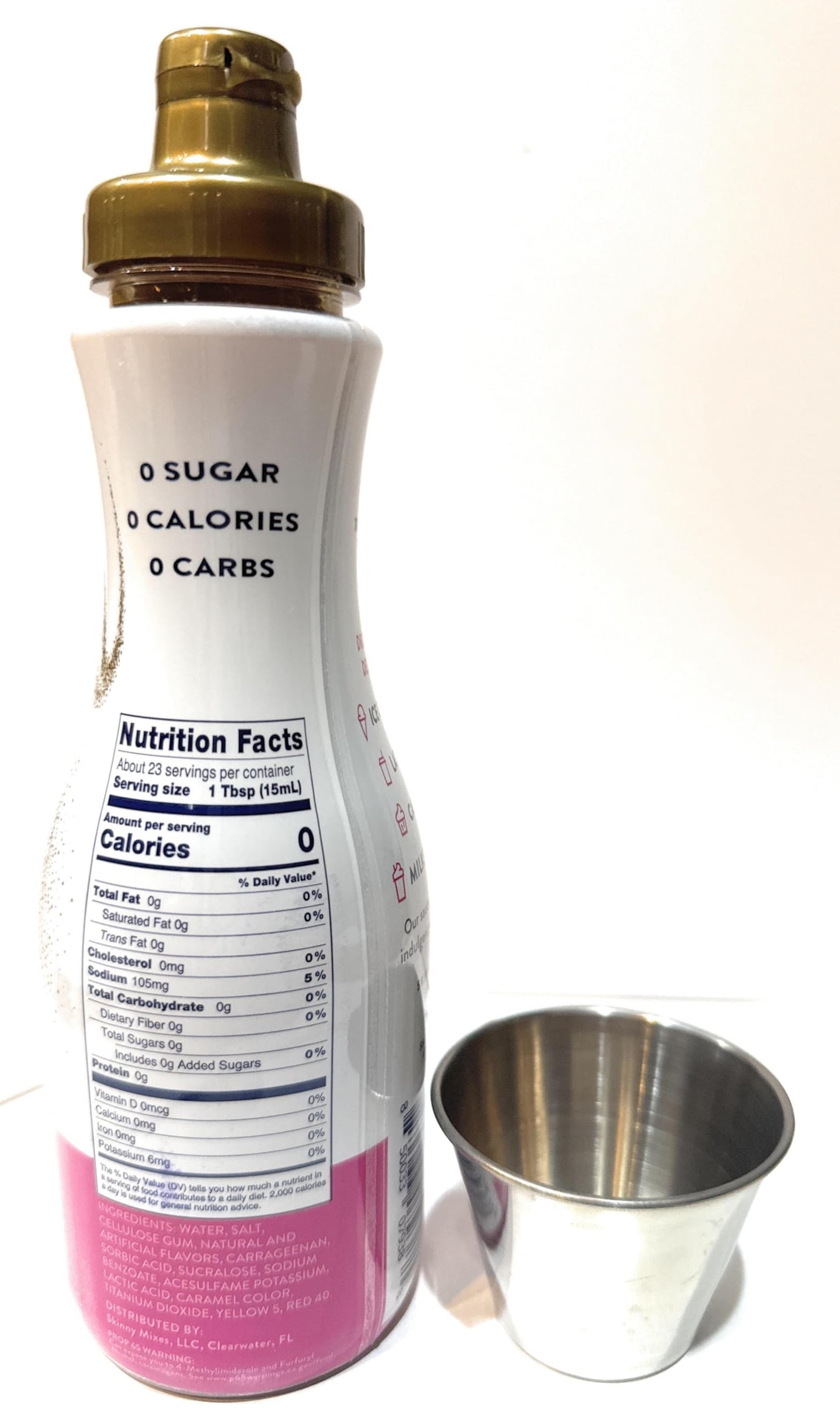 Salted Caramel Syrup Sauce For Coffee - Sugar Free Zero Calories and MT&L Mini Sauce Cup - Gluten-Free, Keto Friendly Syrup (Sal