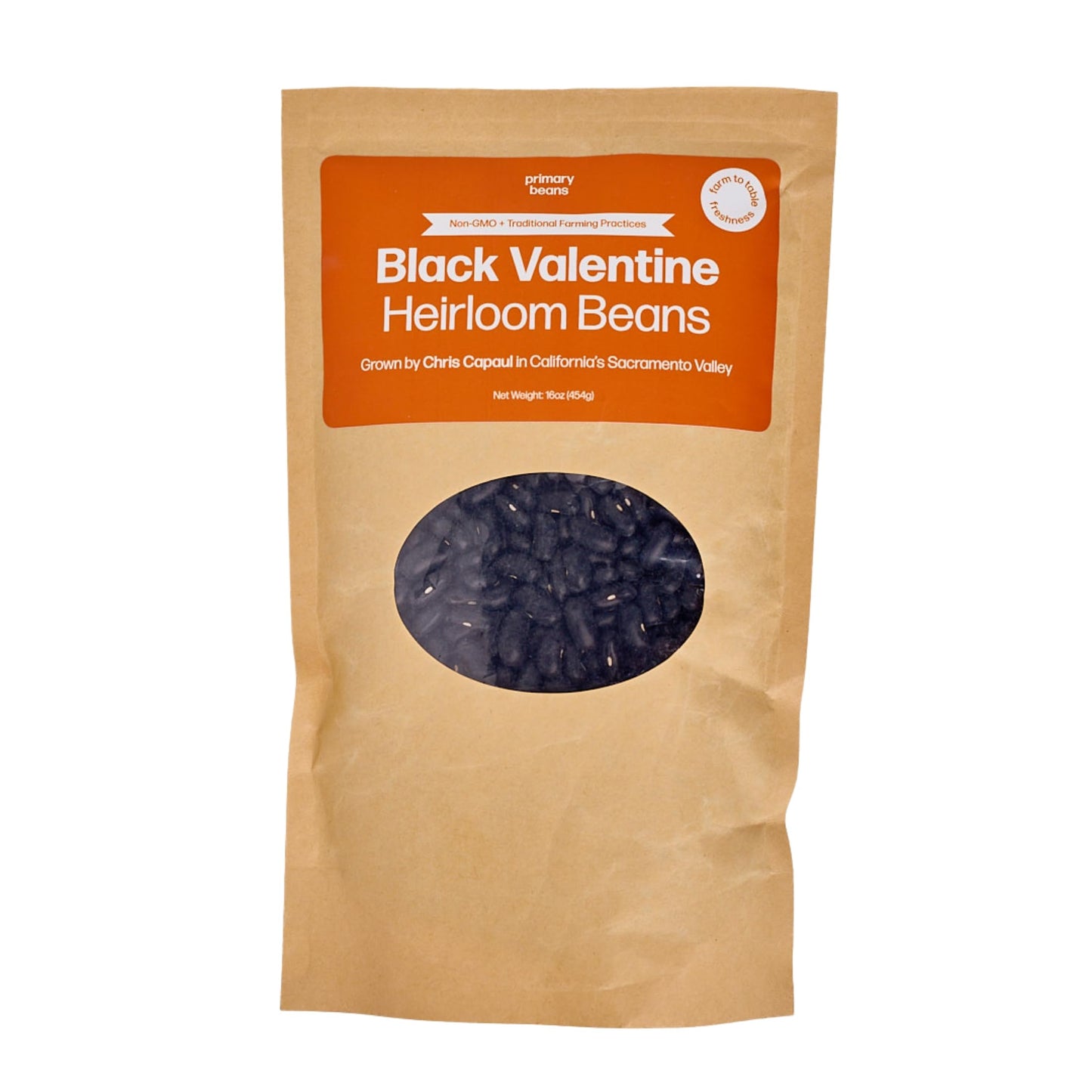 Primary Beans - Black Valentine Beans - Chocolaty  Meaty  Robust - Pair W/Garlic  Onion  & Cumin - Great For Soups  Dips  Black Beans & Rice - Usa Grown - Non-Gmo - 1Lb