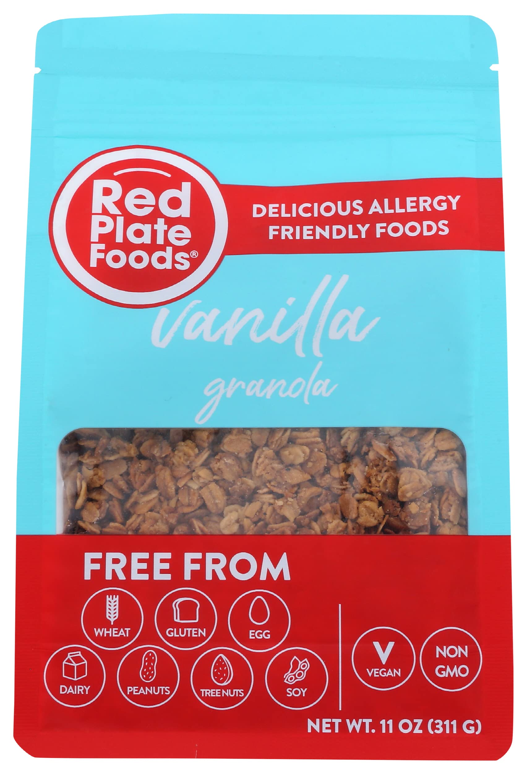 Red Plate Foods Golden Vanilla Flavored Granola, Gluten Free, Non GMO, 11 Ounce (Pack of 6)