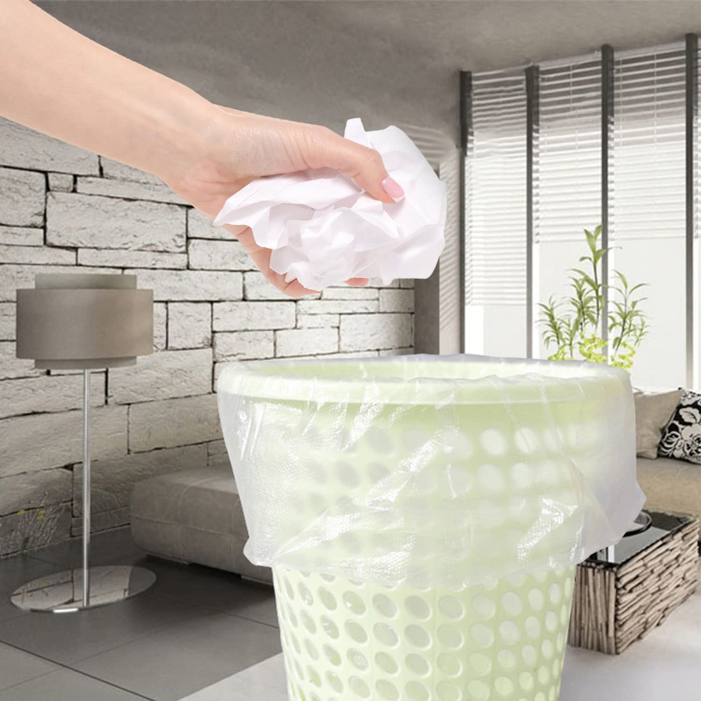 Waikas 8 Gallon Trash Bags, 50 Counts, 55 * 65Cm, 6.75G/Pcs,Unscented, Fit Medium Trash Can For Kitchen Bathroom Bedroom Office,