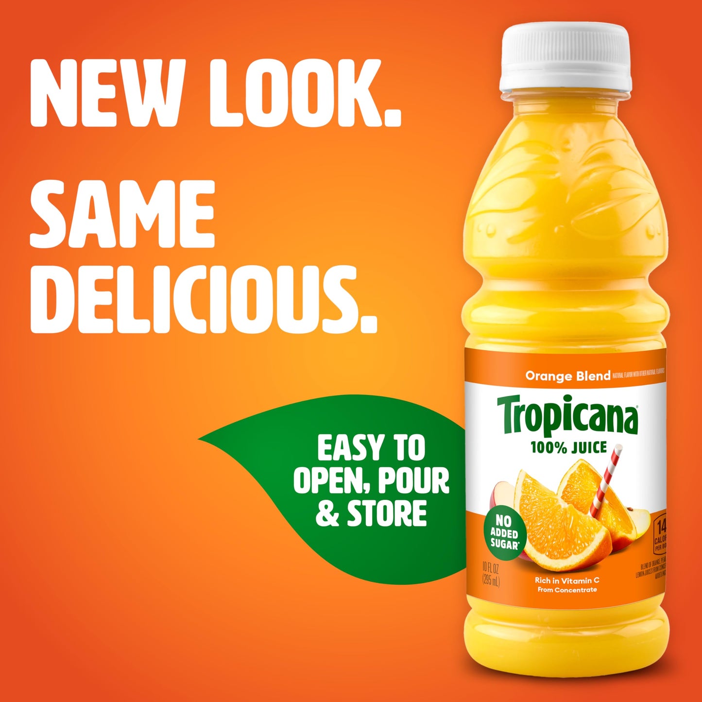 Tropicana 100% Orange Blend From Concentrate 10 Fl Oz Bottle / 24