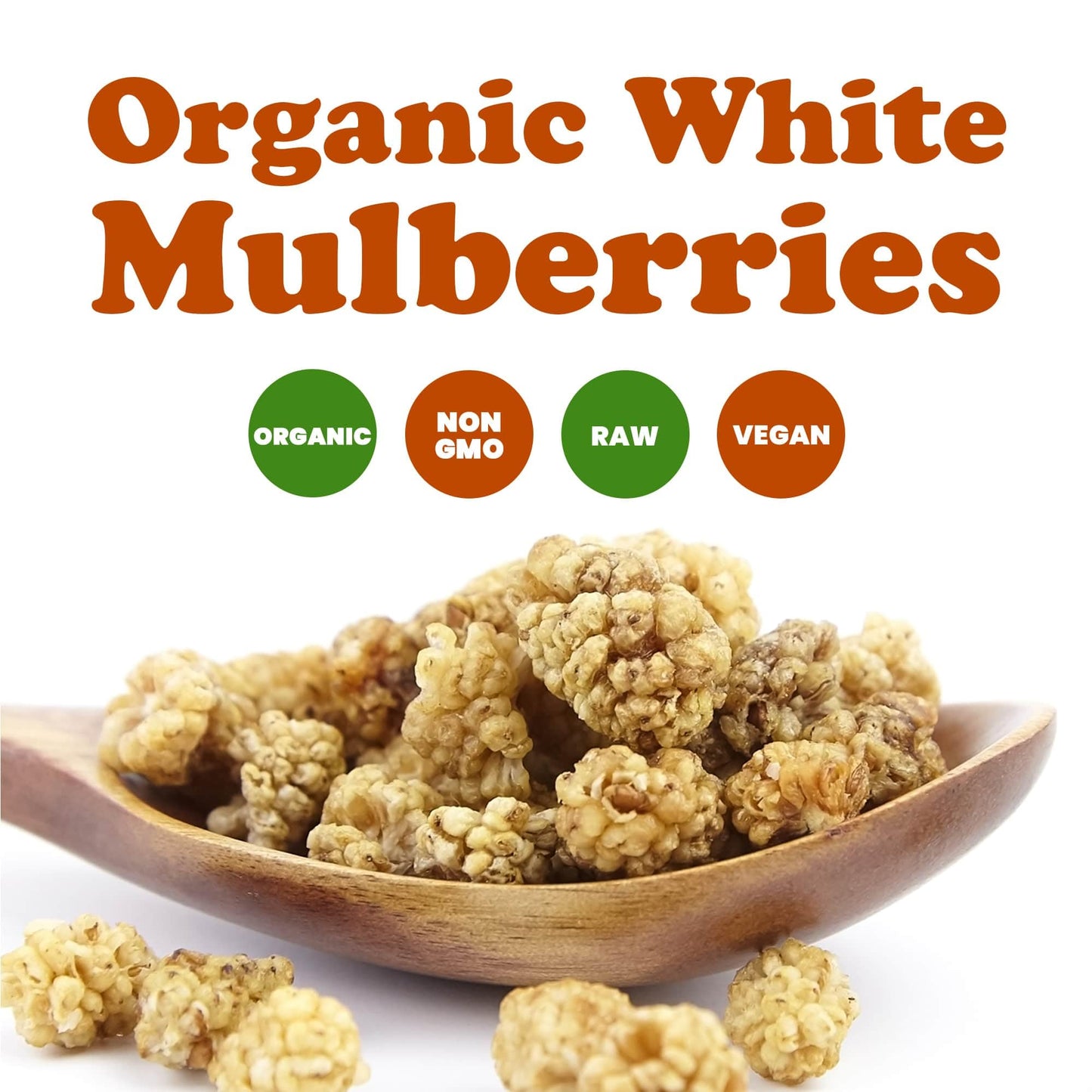 Food To Live Organic Dried White Mulberries, 1 Pound - Non-Gmo, Unsulfured, Bulk