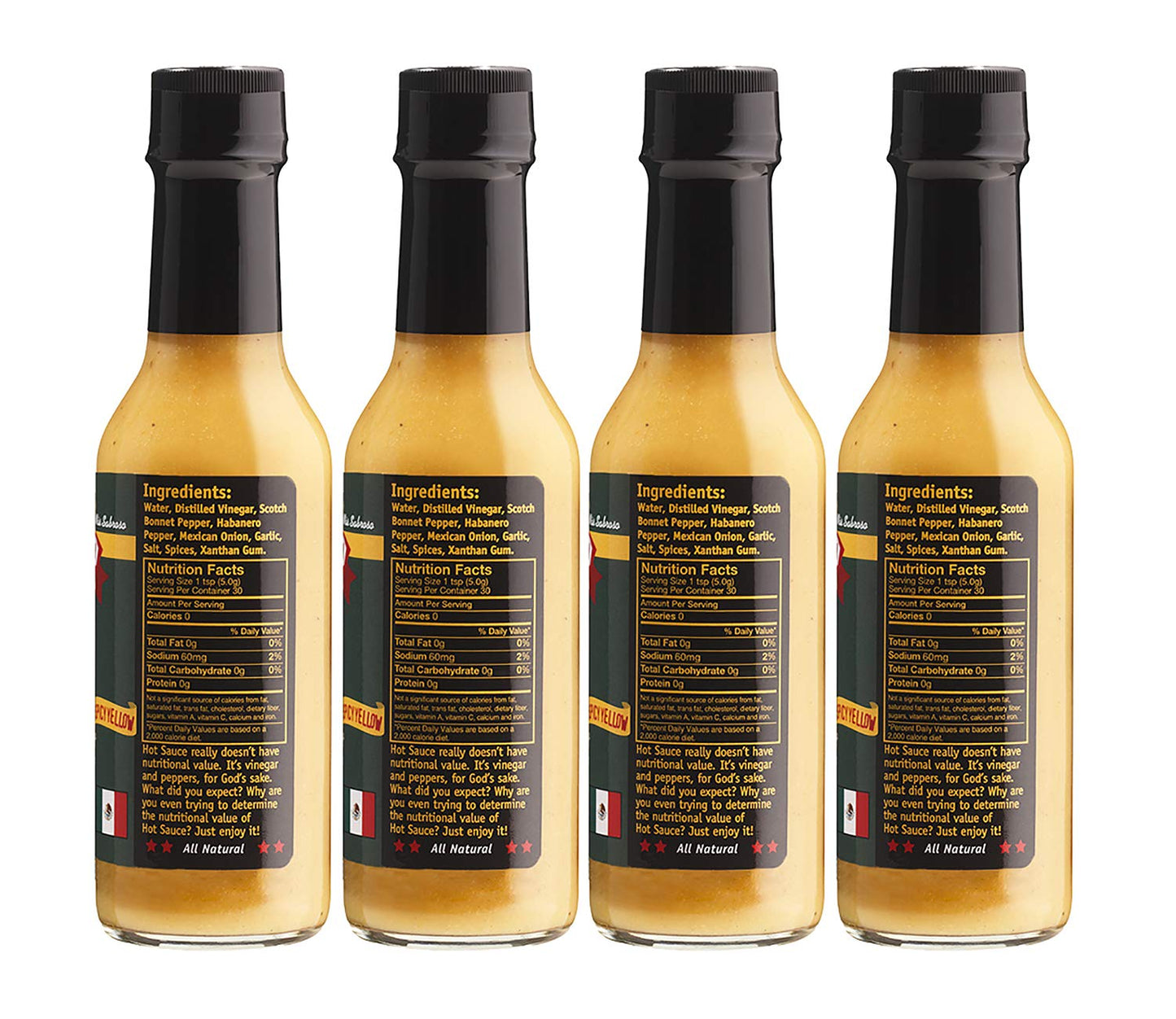 Gringo Bandito Hot Sauce, Spicy Yellow, 5 Ounce (Pack Of 4)