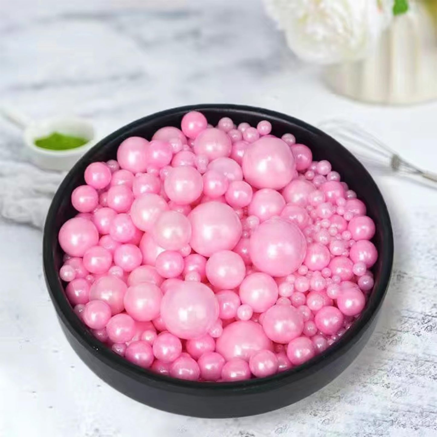 Sentovac Pink Pearl Sugar Sprinkles Edible For Cake Decorating Fancy Sprinkles Cookie Cake Cupcake Topper Baking Decorations Halloween Christmas Wedding Supplies