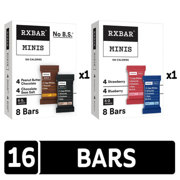 Rxbar Minis Protein Bars, Protein Snack, Snack Bars, Variety Pack (16 Bars)