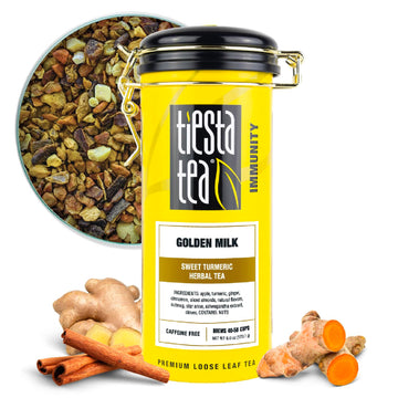 Tiesta Tea Golden Milk Herbal Brew, Non-Caffeinated, 6oz Tin, Makes Hot or Iced, 40-50 Cups