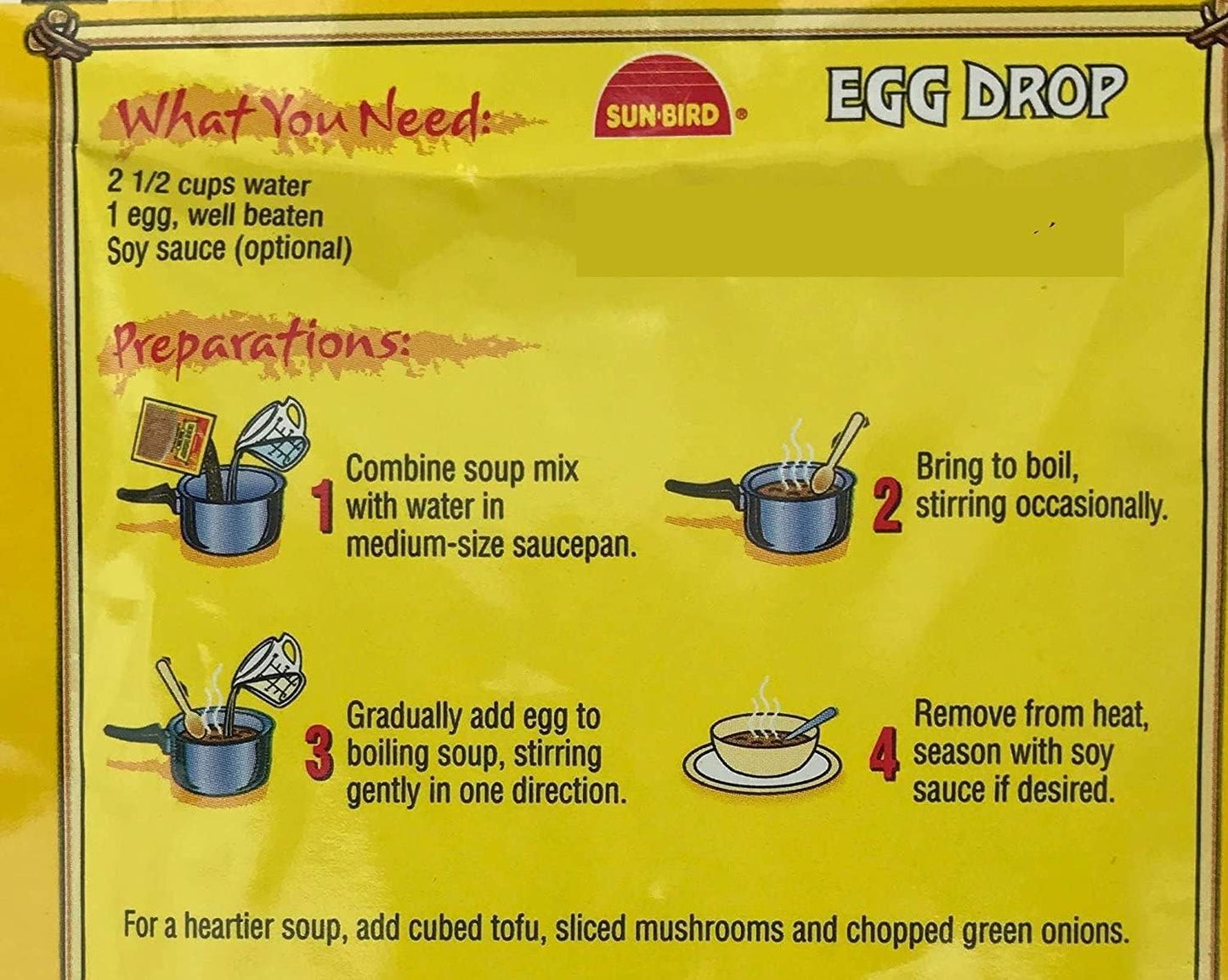 Sun Bird Egg Drop Soup Mix 1 Oz - Pack Of 24