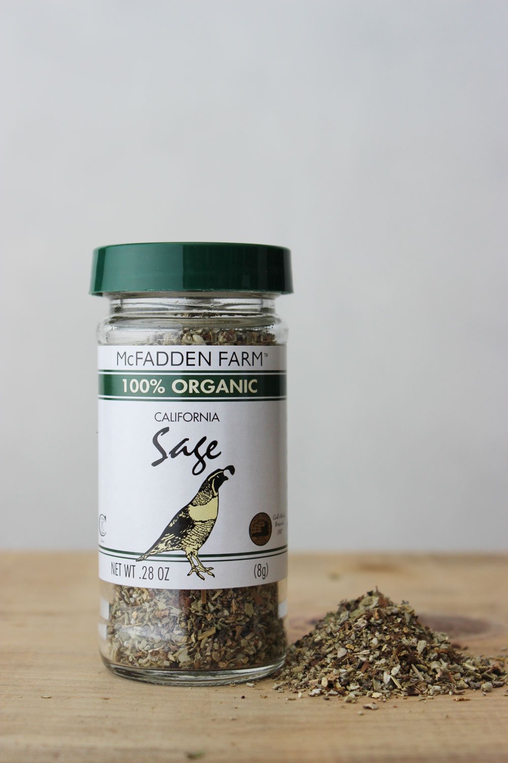 Mcfadden Farm Organic Sage, Dried Herb, Grown And Packed In The U.S.A., 0.28 Oz In Glass Jar