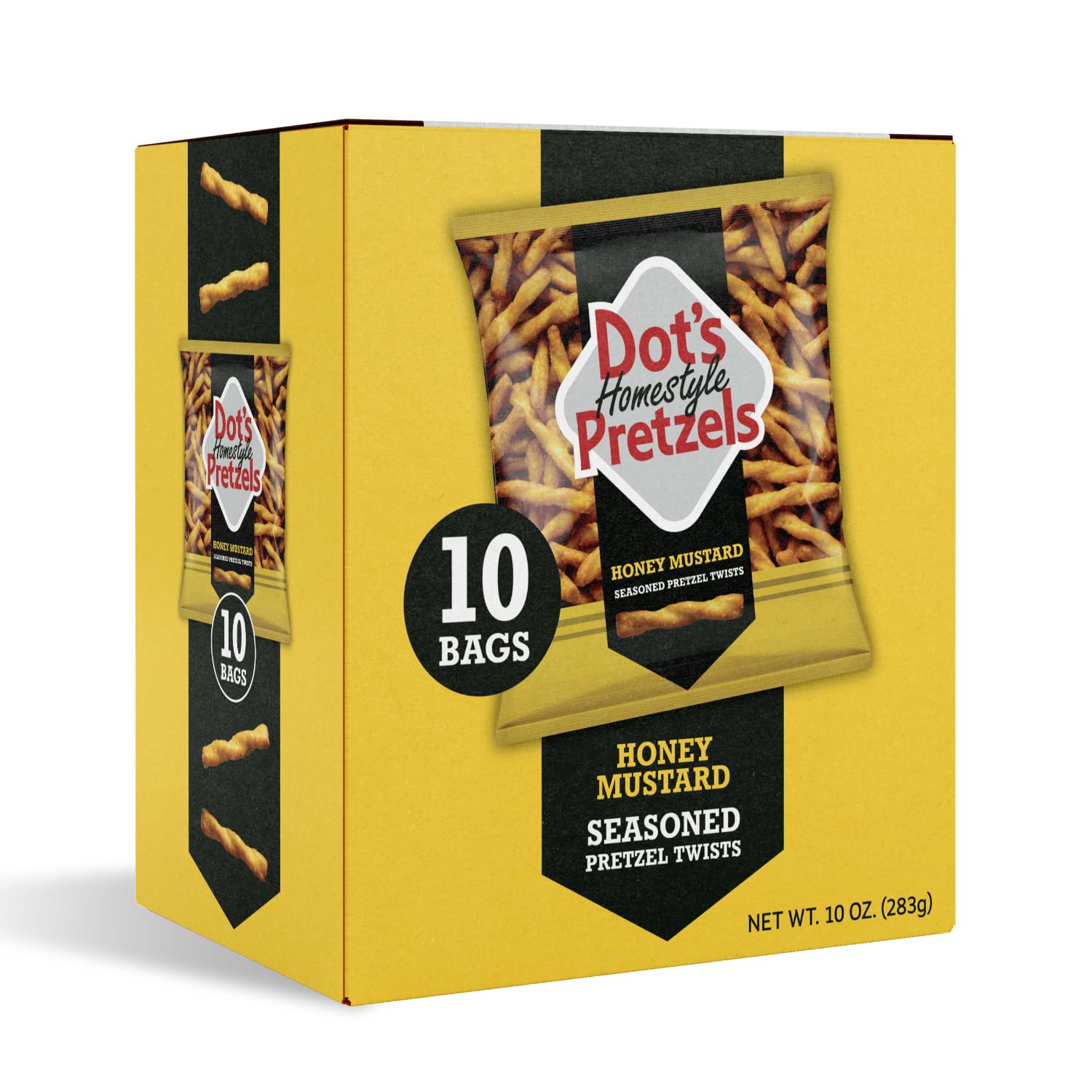 Dot'S Pretzels Honey Mustard Seasoned Pretzel Twists, Healthy Kids Snacks, 1Oz Grocery Sized Bag (10 Count)