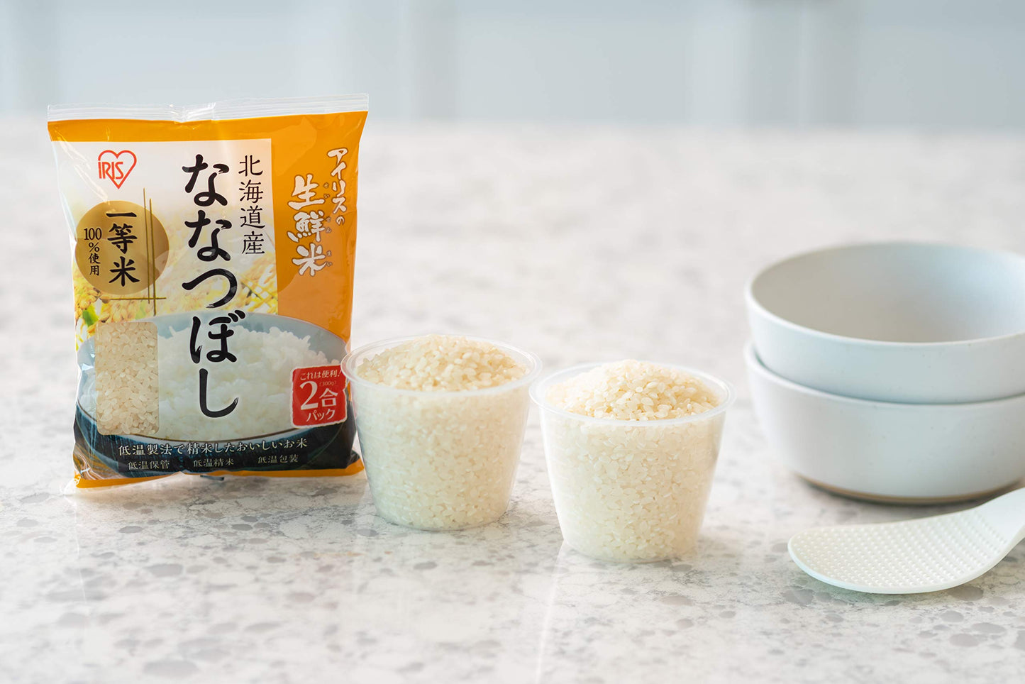 IRIS Sushi Rice, Japanese White Sticky Rice, Premium Short Grain White Rice Nanatsuboshi, Dried Uncooked Rice, Gluten Free, Vega