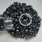 Edible Black Pearl Sugar Sprinkles Candy Mix Size Baking Edible Cake Decorations Cupcake Toppers Cookie Decorating Wedding Party Valentine Halloween Christmas Supplies 100G/3.53Oz