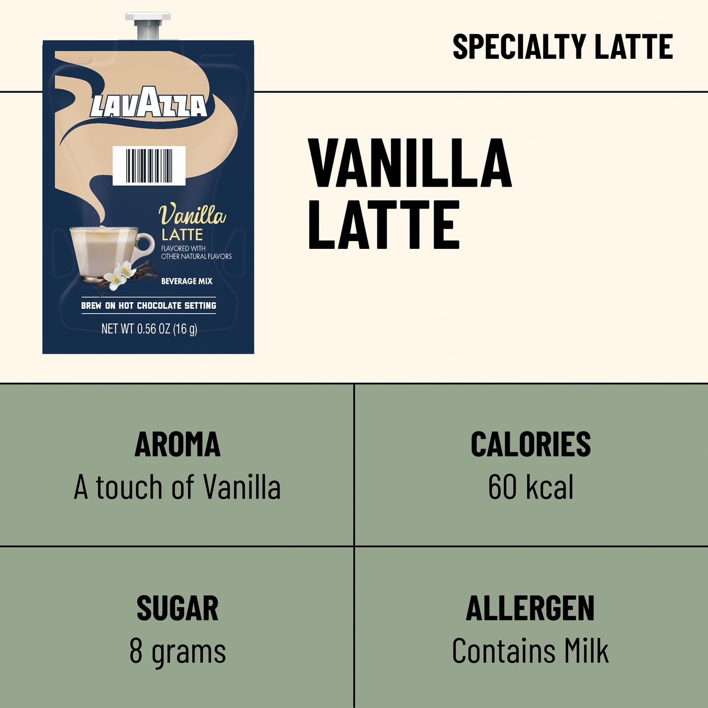 Flavia Lavazza Vanilla Latte Freshpacks works only with Flavia malt-inspired (Case of 72)