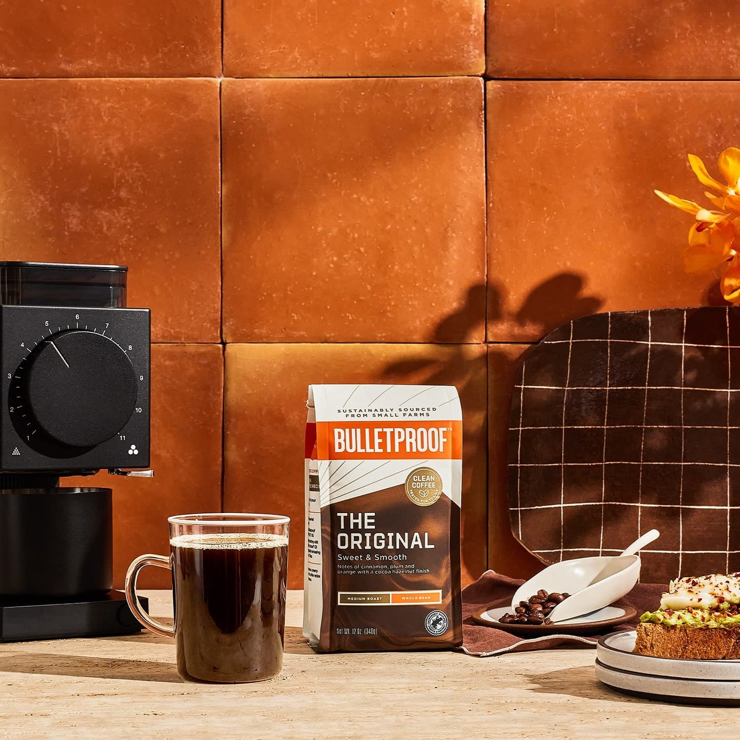 Bulletproof Original Medium Roast Whole Bean Coffee, 12 Ounces, 100% Arabica Coffee Sourced From Central And South America