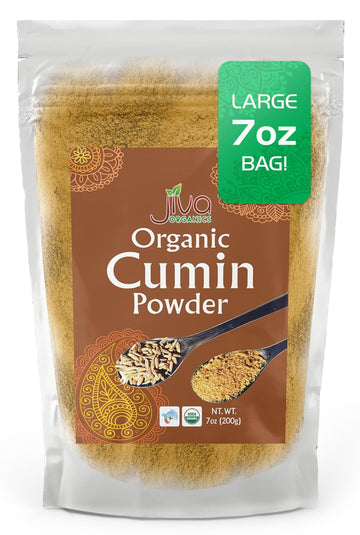 Jiva Organics Organic Ground Cumin Powder 7 Ounce - 100% Pure & Non-Gmo (Ground Cumin Seeds)