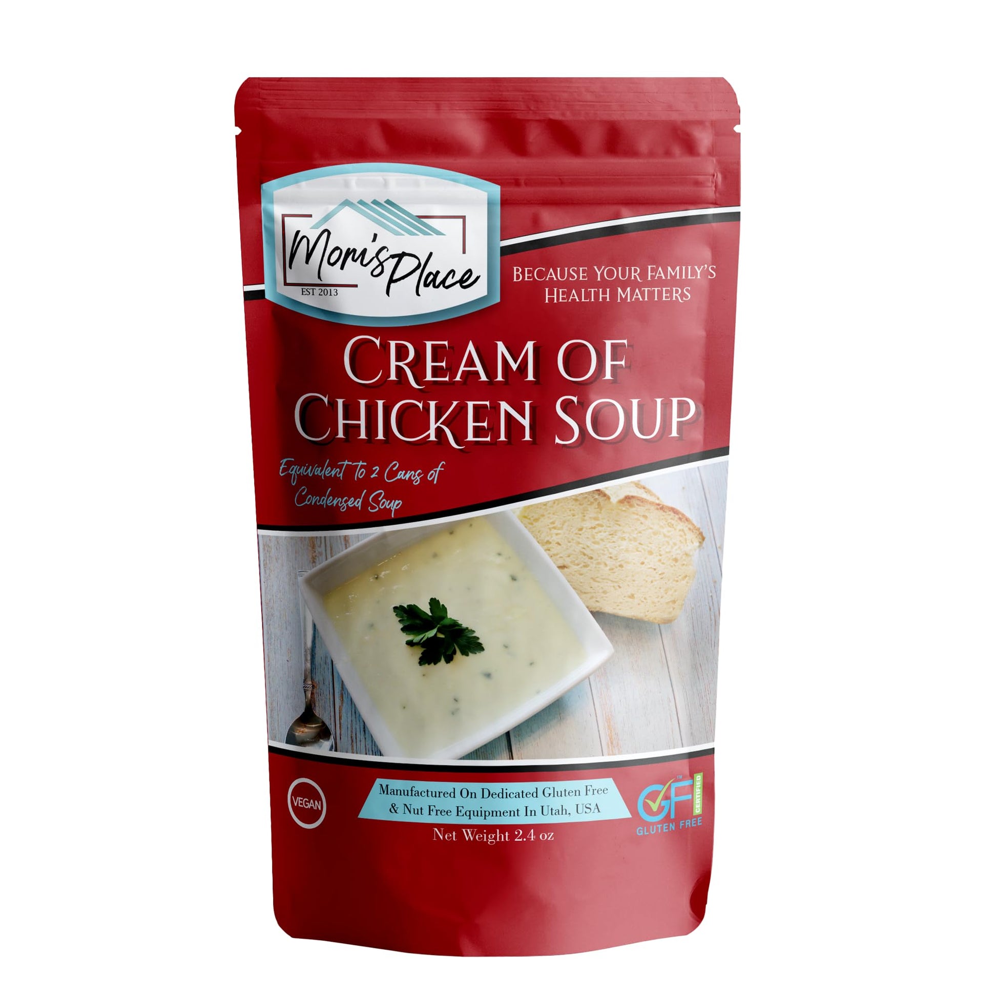Moms Place Gluten Free & Dairy Free Cream of Chicken Soup Mix, Equal to 2 Cans of Condensed Soup