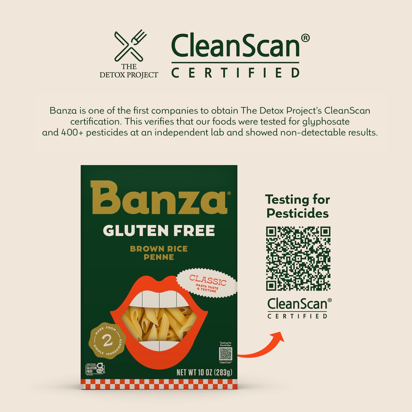 Banza Brown Rice Rotini - Gluten-Free Pasta Made in Italy - Non-GMO, 10oz - Classic Texture, Perfect for Leftovers