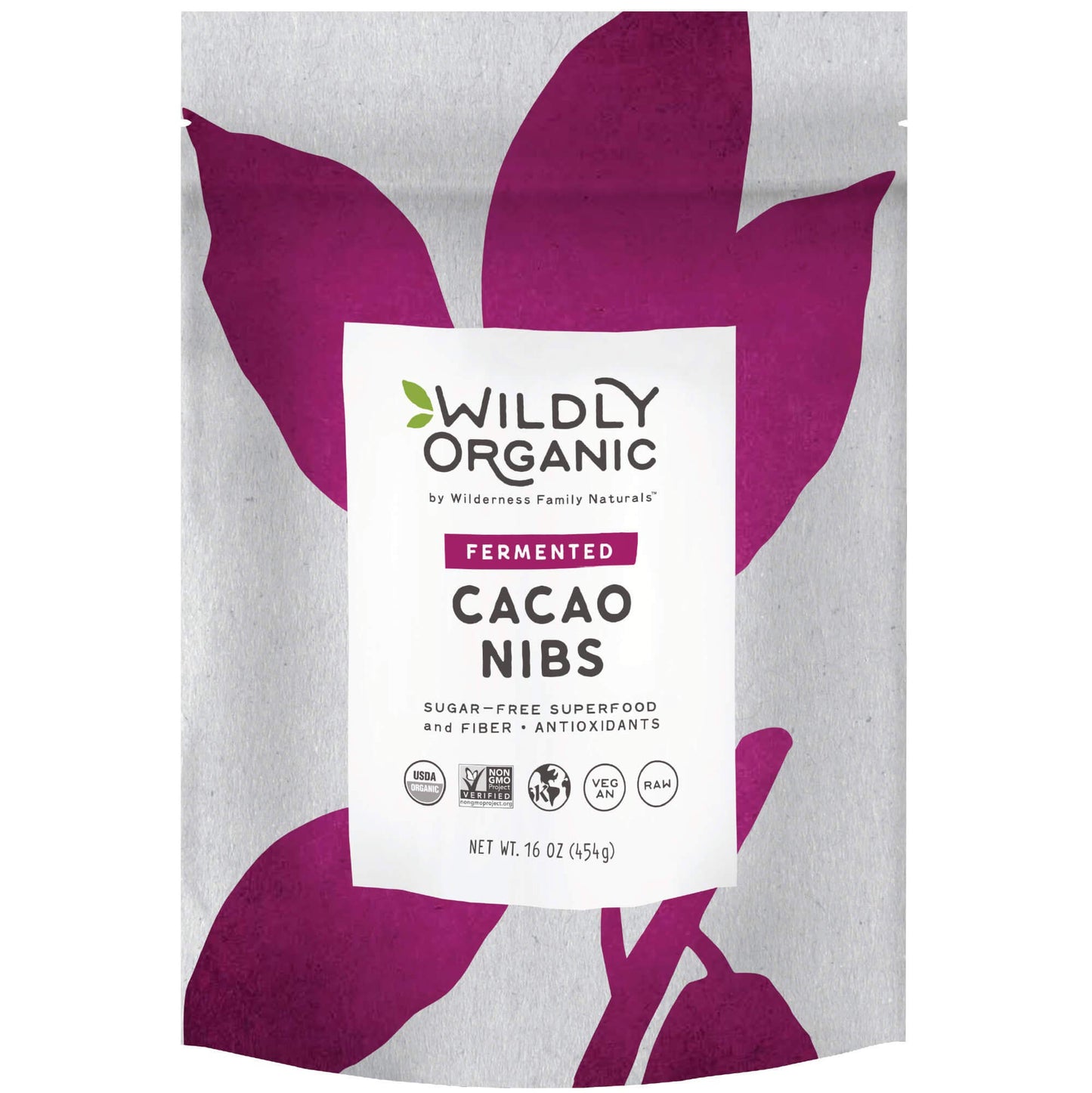 Wildly Organic Fermented Cacao Nibs 16 Oz, 1 Lb Bag - Organic, Non-Alkalized, Minimally Processed, Raw, Non-Gmo, Kosher, Vegan,
