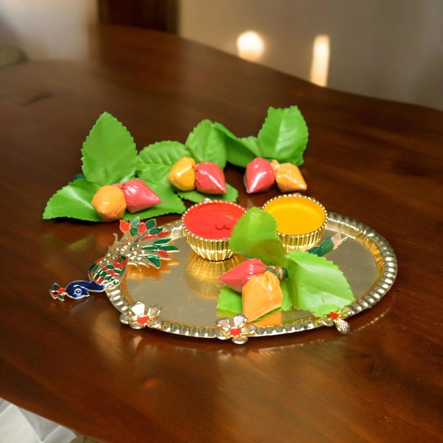 LOVENSPIRE Haldi Kumkum Packets Combo, 10 Pieces, Strawberry Style, Premium Sindoor & Turmeric Powder for Indian Weddings and Festivals