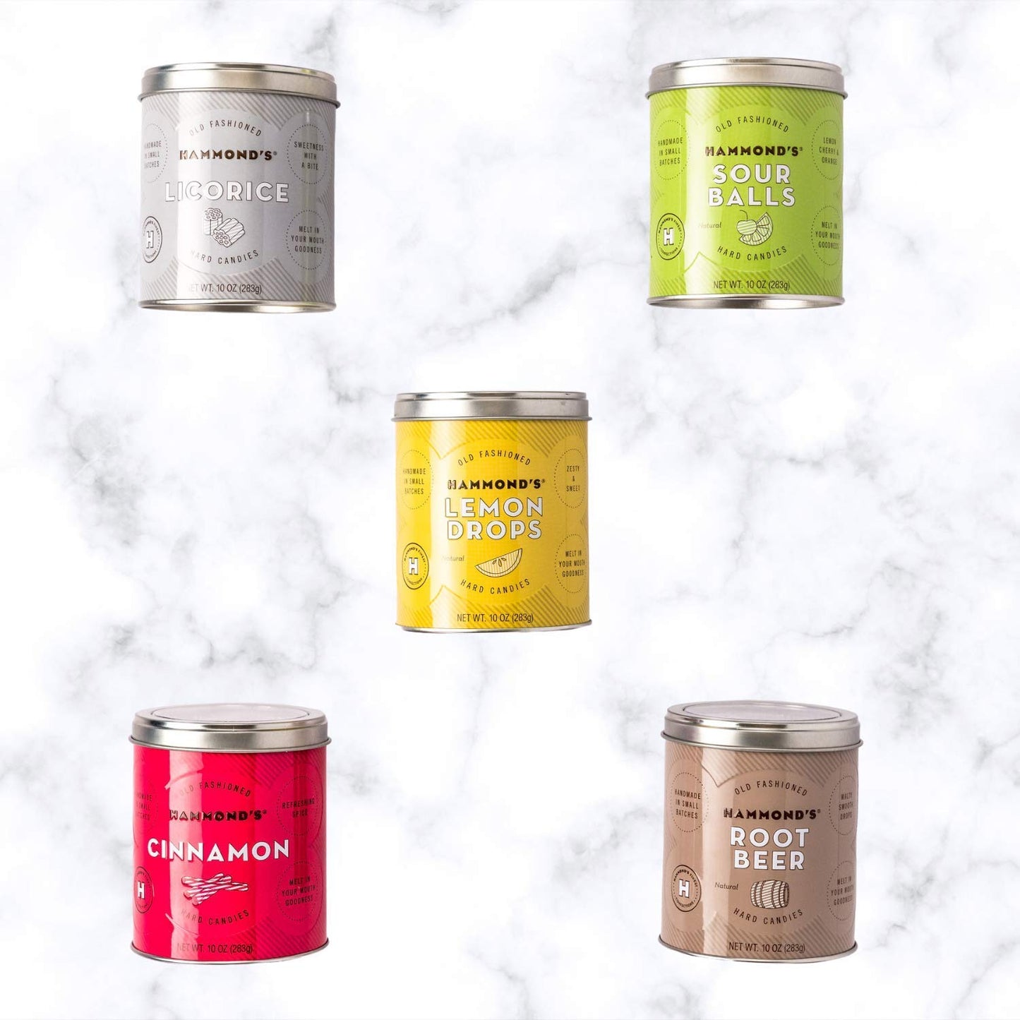 Hammonds Candies - Old Fashioned Cinnamon Pantry Candies - 2-10 Ounce Tins, Sugar Dusted Cinnamon Drops, Handmade In Small Batch