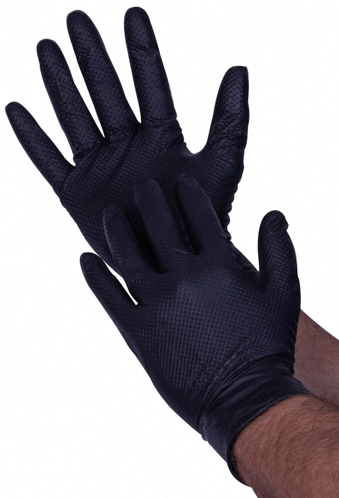 Premium Guard - Nitrile Gloves Heavy Duty 8 Mil Disposable, Powder Free, Black, 50 Gloves Per Box (X-Large)
