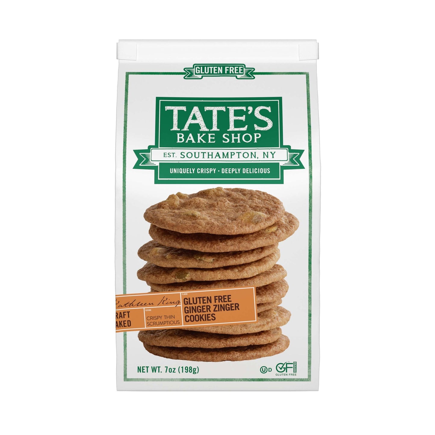 Tates Bake Shop Gluten Free Ginger Zinger Cookies, 7 oz