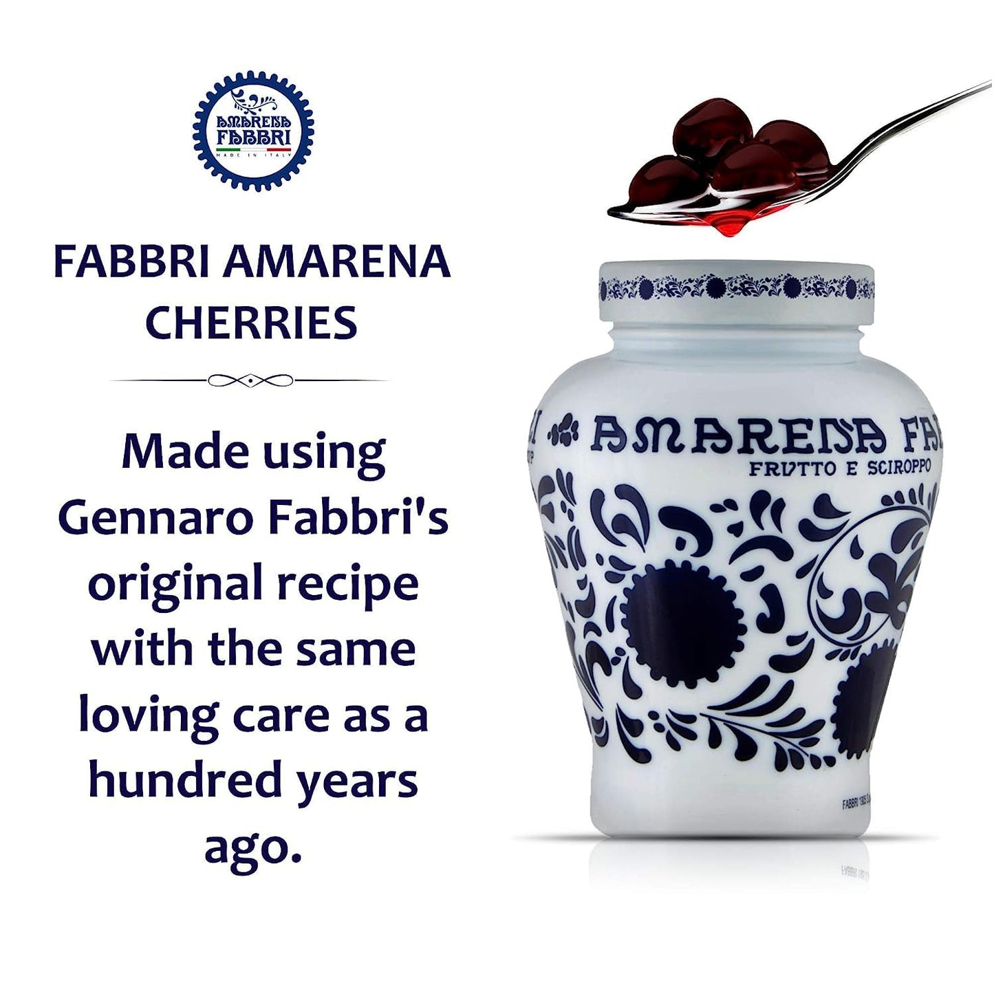 Fabbri Pitted Amarena Wild Cherries in Syrup, Gluten Free, Non- GMO, Vegan, 35.2oz (2lb 3.2oz)