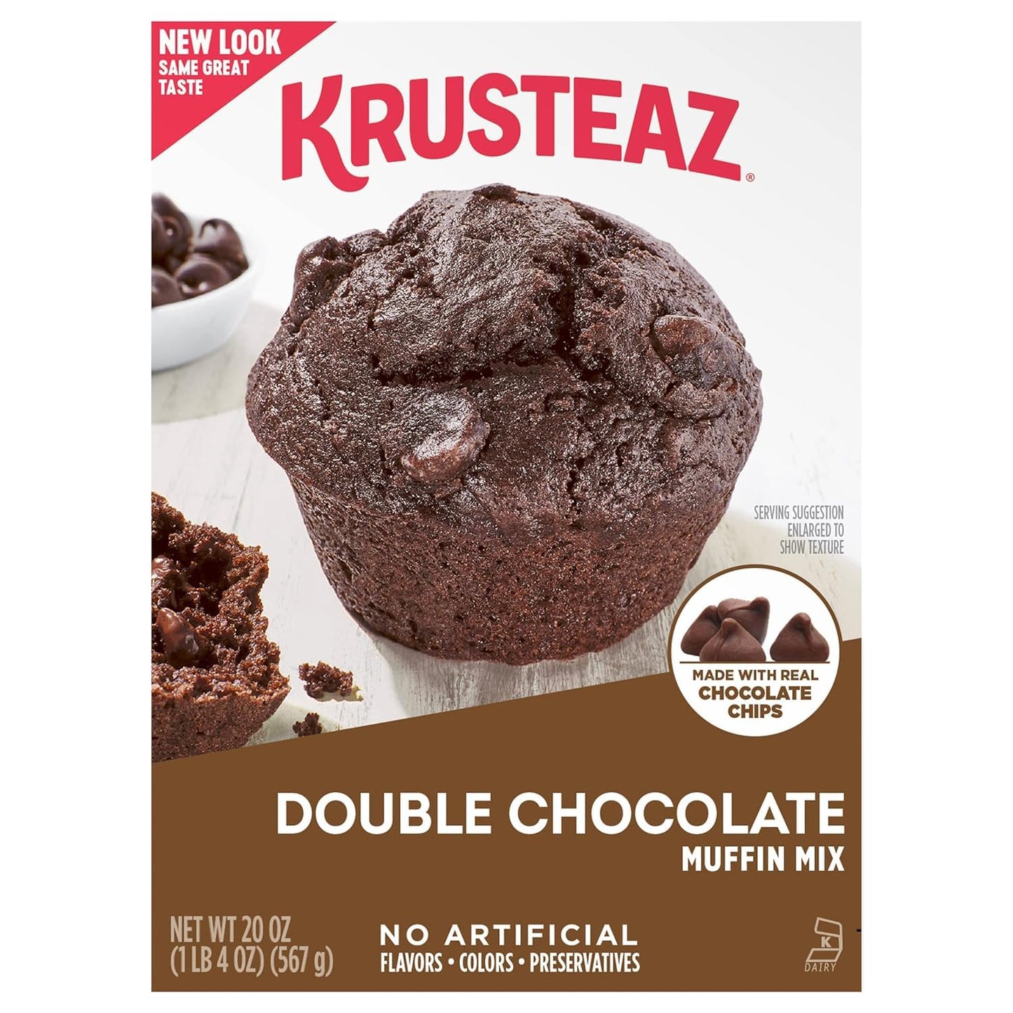 Krusteaz Double Chocolate Muffin Mix, Made with Real Chocolate Chips, 20 Ounce Box (Pack of 3)