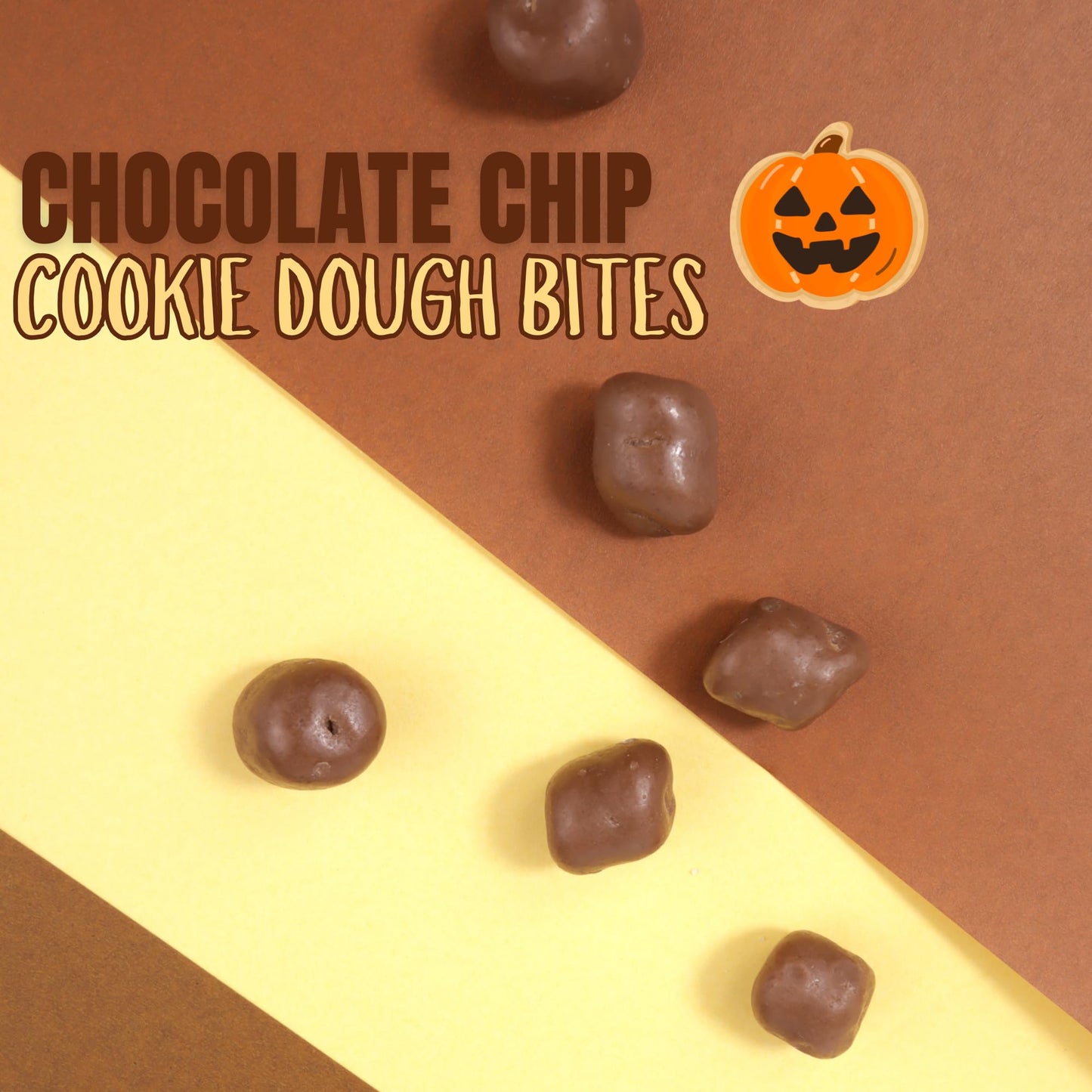 Halloween Chocolate Chip Cookie Dough Bites  24 Individual Pouches  Perfect Trick or Treat Pass Out Candy  12 Ounces